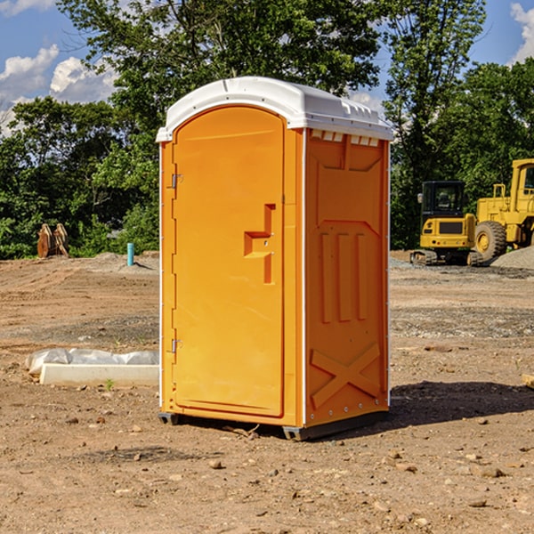 how often are the portable restrooms cleaned and serviced during a rental period in Columbia County